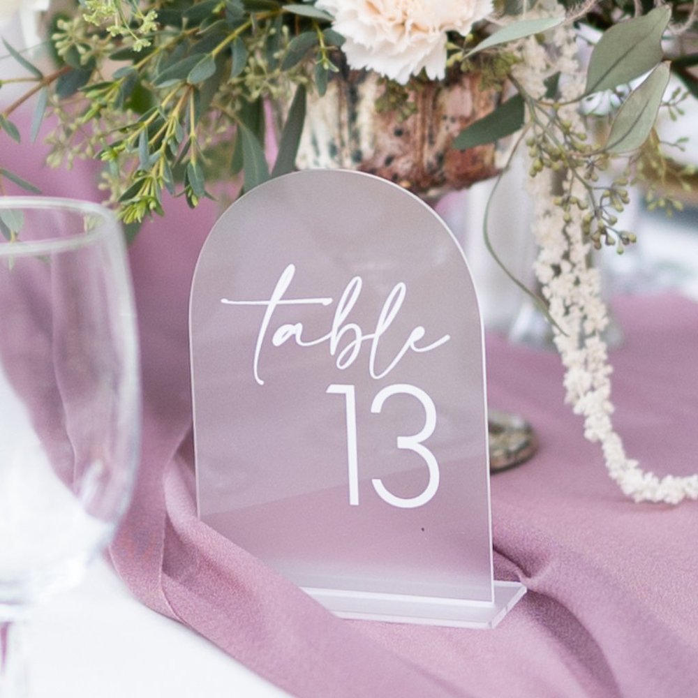 Modern Arch Wedding Table Number Sign #1-15
